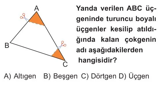 5. Sınıf Doğrulardan Çokgenlere – Çokgenlerin Temel Elemanları Test 2 Soru 1