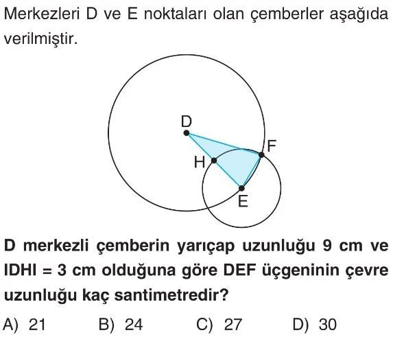 5. Sınıf Geometrik Şekiller Tema Değerlendirme Test 3 Soru 1