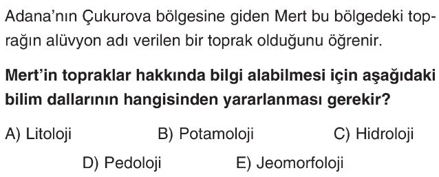 9. Sınıf Coğrafya Bilimi Test 4 Soru 6